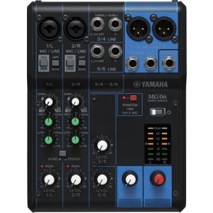 Yamaha MG06 6-Channel Analog Mixing Console with Mic Preamps and Pad Switch