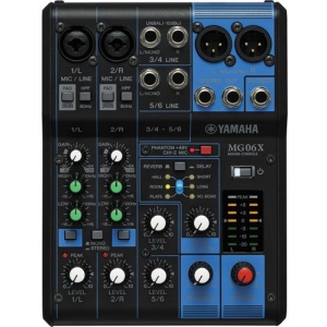 Yamaha MG06X 6-Channel Analog Mixing Console with Mic Preamps and Pad Switch