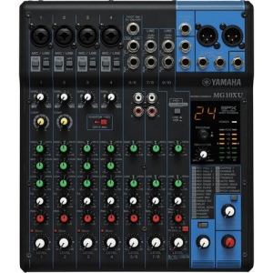 Yamaha MG10XU 10-Channel Analog Mixing Console with Mic Preamps and Pad Switch