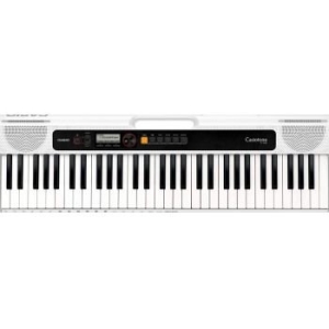 Casio CTS200 Keyboard in White with ADE95100 Mid-Level Keyboard Stand