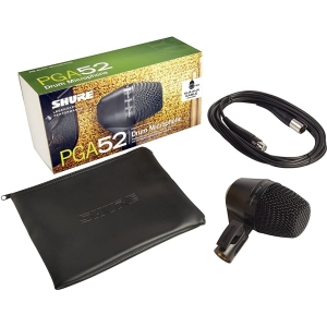 Shure PGA52-XLR Kick Drum Microphone with 15ft XLR Cable